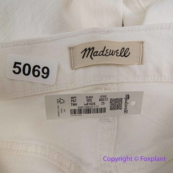 NEW Madewell Mid-Rise Perfect Vintage Straight Jean in Tile White, 25 - Picture 15 of 16